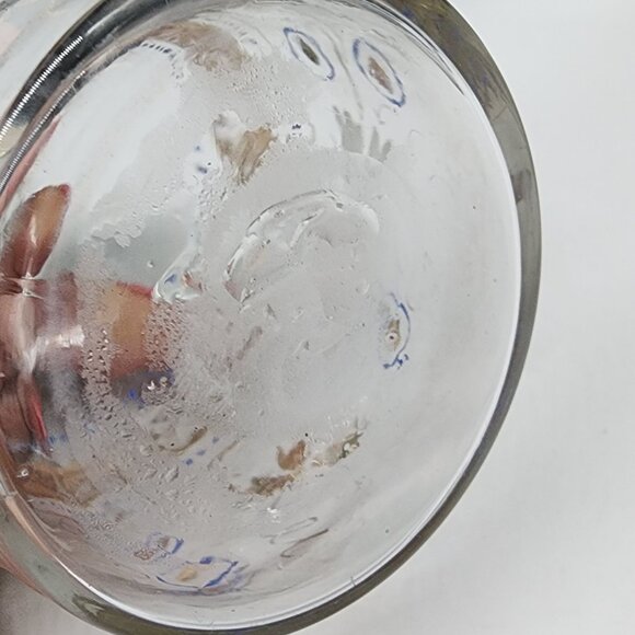 Bohemian Blown Glass Decanters Hand Painted Blue Enamel Gold Paint 7.5" - Picture 5 of 13